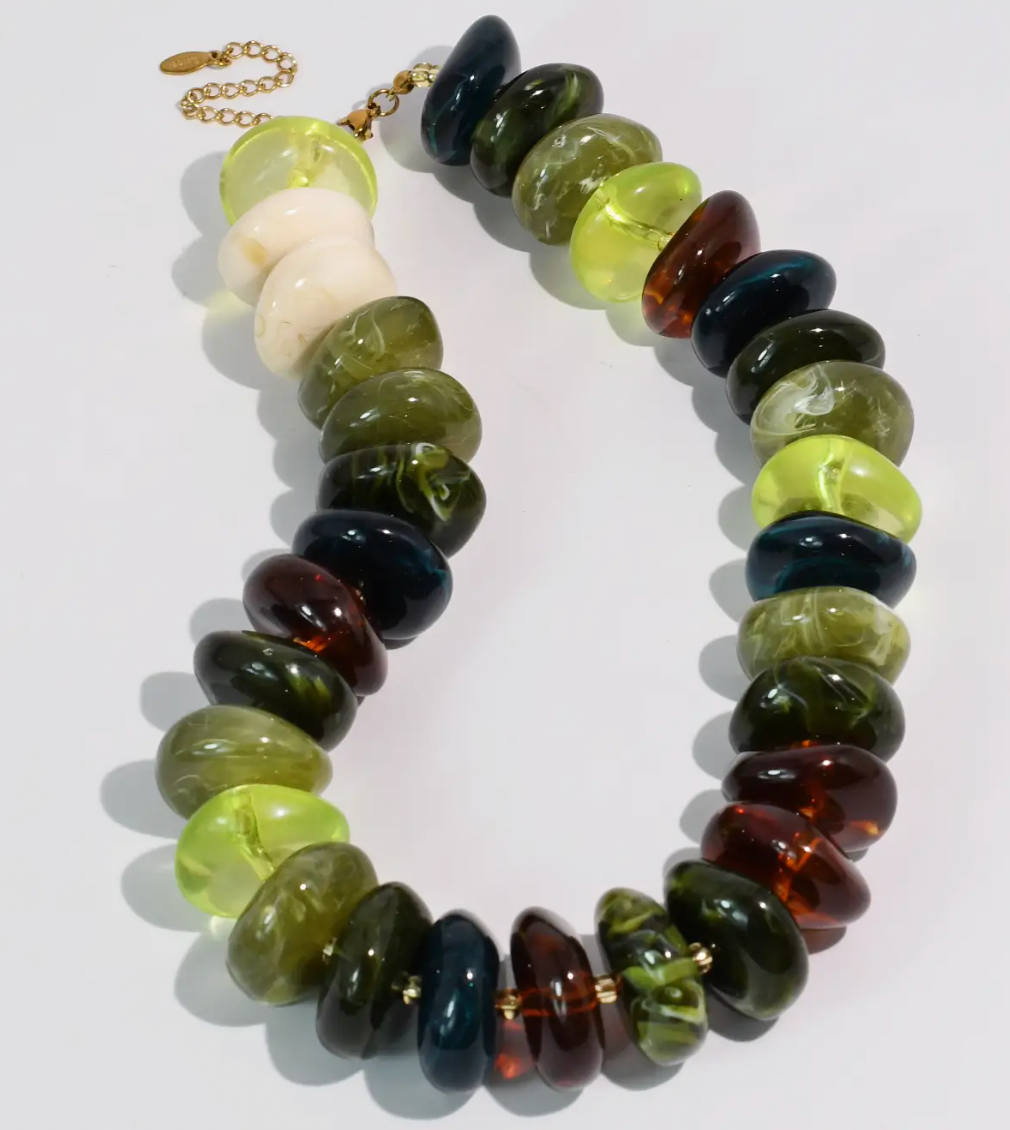 The Icon Olive/Amber Necklace