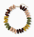 Multicolor Resin Beaded Necklace in Cotton Multi
