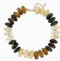 Multicolor Resin Beaded Necklace in Honey Amber Multi