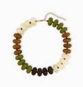 Multicolor Resin Beaded Necklace in Off White Multi