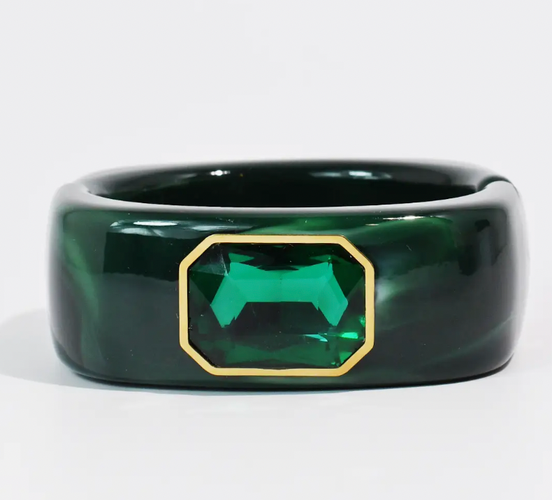 Gemma Cuff Bracelet in Emerald