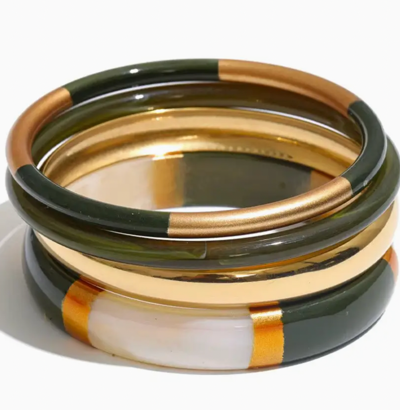 Socialite Bangle Set in Olive