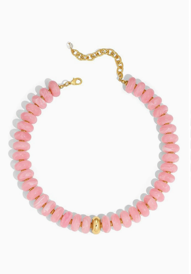 Resin Stackable Necklace in Pink