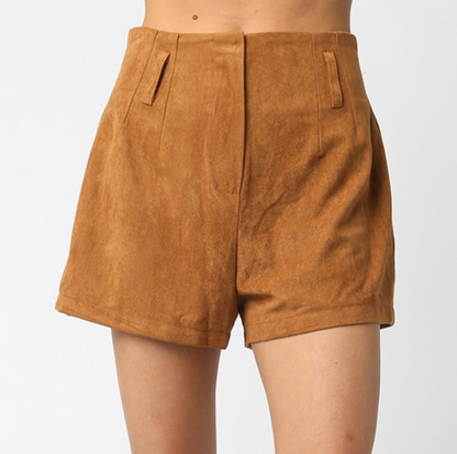 Camel Suede Shorts
