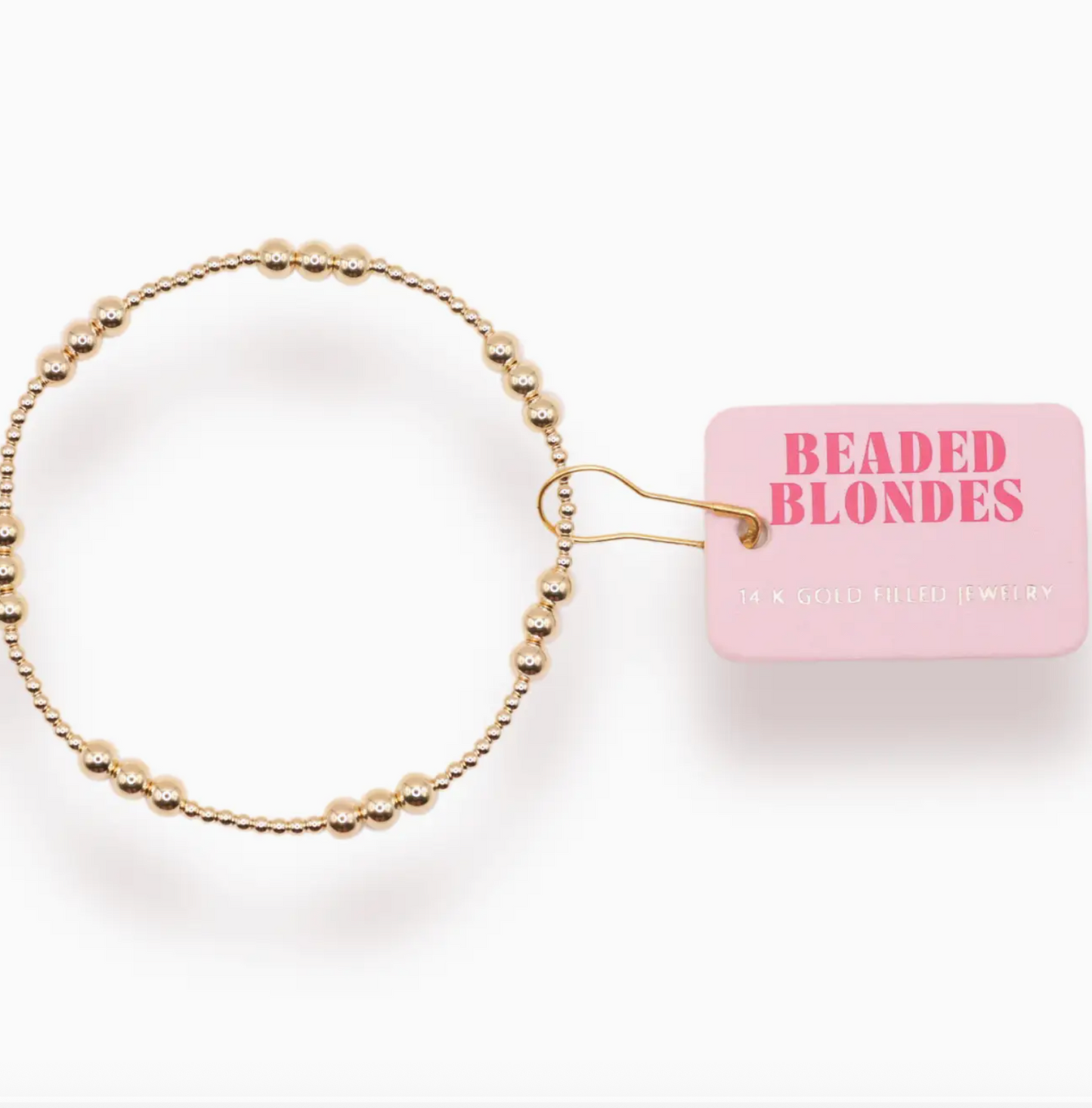 Beaded Blondes ILY Bracelet in Gold