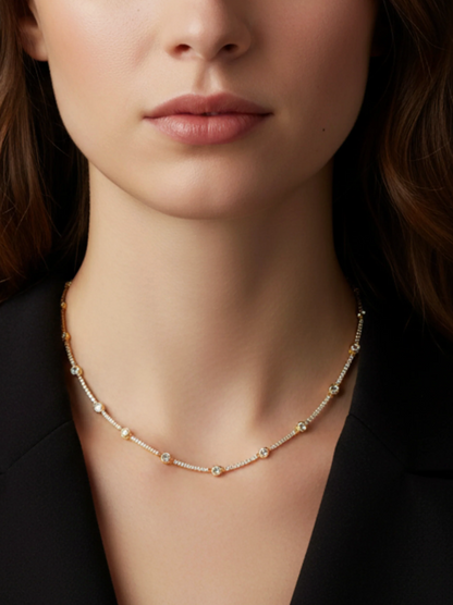 Diamond Station Necklace