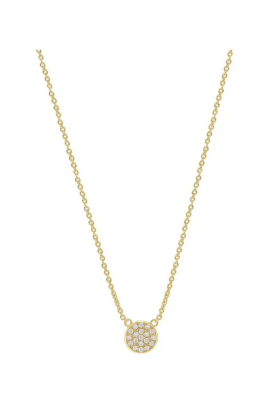 Micro Pave Circle Drop Necklace