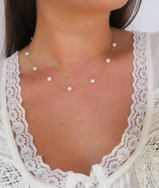 Mini Pearl Gold Necklace