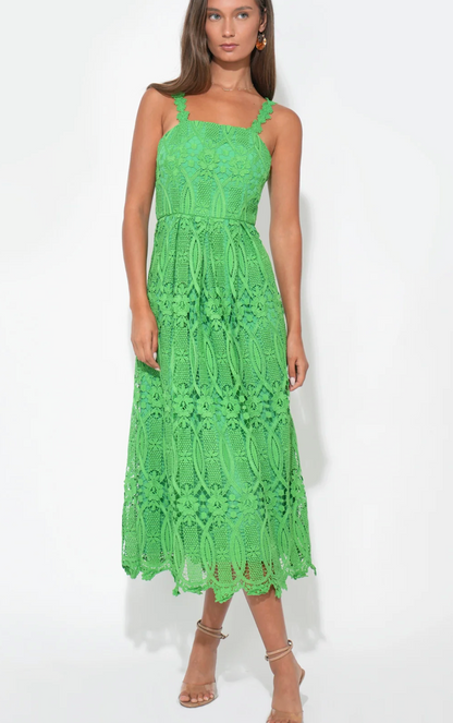 Adelyn Rae Alice Strap Lace Midi Dress