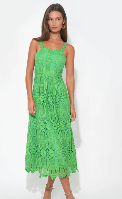 Adelyn Rae Alice Strap Lace Midi Dress