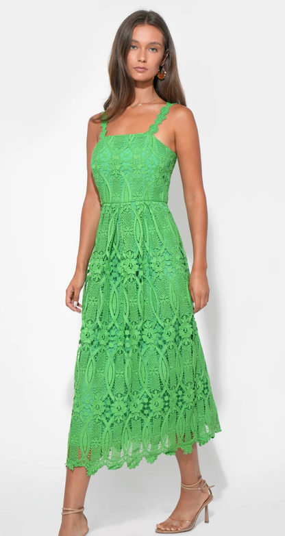 Adelyn Rae Alice Strap Lace Midi Dress