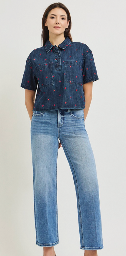 Tummy Control High Rise Ankle Denim
