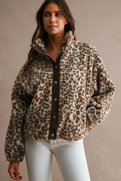 Leopard Sherpa Jacket