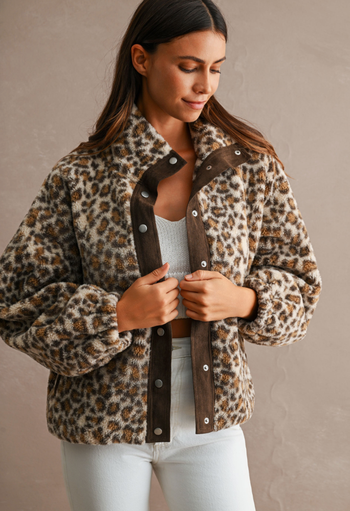 Leopard Sherpa Jacket