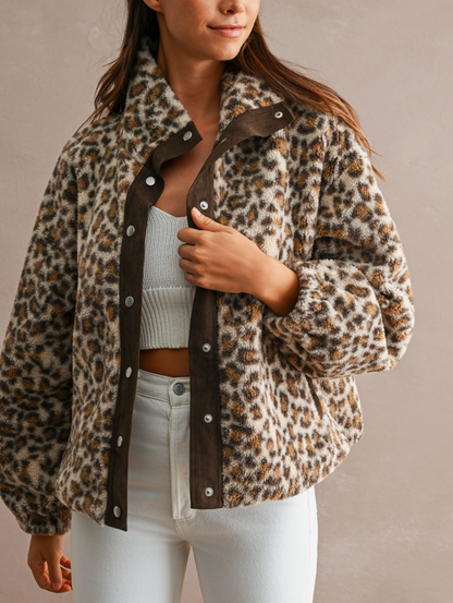 Leopard Sherpa Jacket