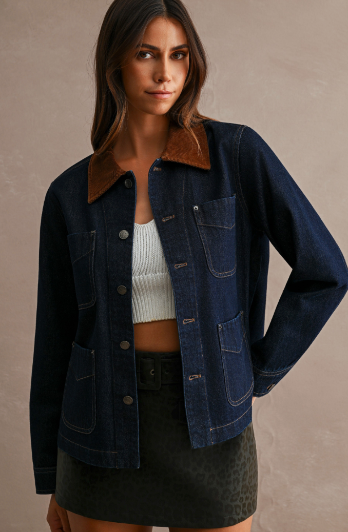 Denim Contrast Corduroy Jacket