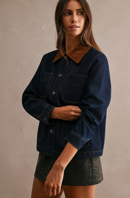 Denim Contrast Corduroy Jacket