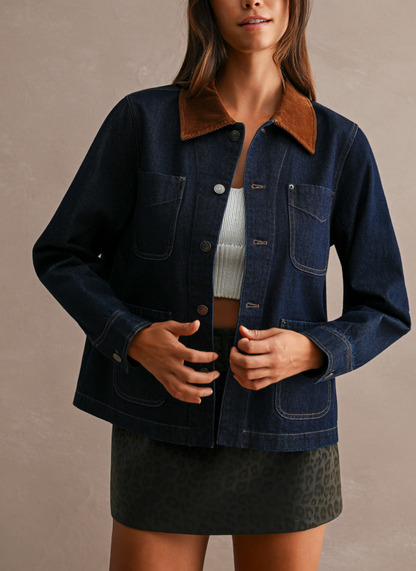 Denim Contrast Corduroy Jacket