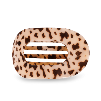 TELETIES: Blonde Tortoise Large Flat Round Hair Clip