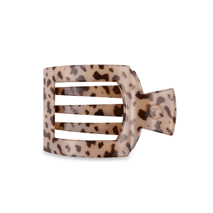 TELETIES: Blonde Tortoise Medium Flat Square Hair Clip