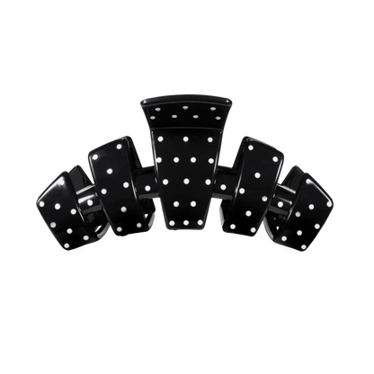 TELETIES: Classic Black Polka Dot Party Medium Claw Clip