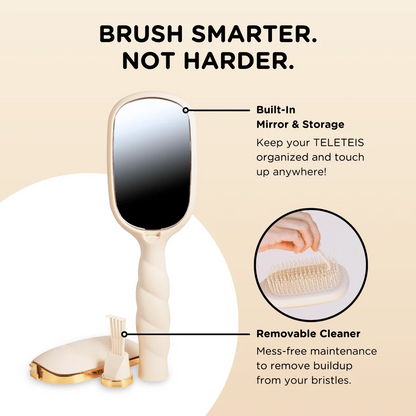 TELETIES: Detangler Hair Brush for Fine Hair - Tan