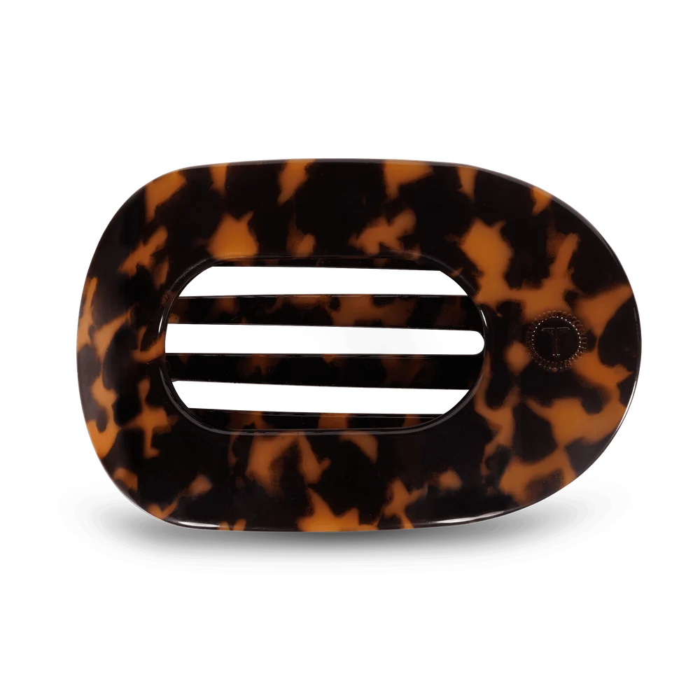 TELETIES: Tortoise Large Flat Round Hair Clip