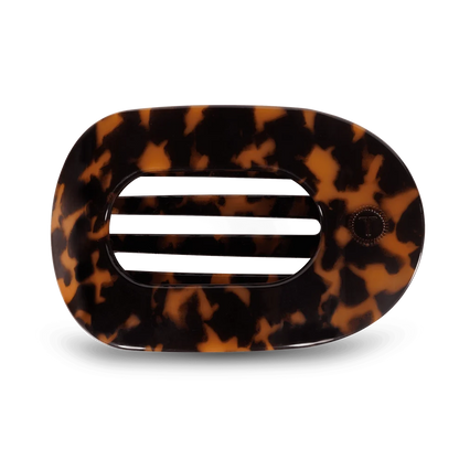TELETIES: Tortoise Large Flat Round Hair Clip