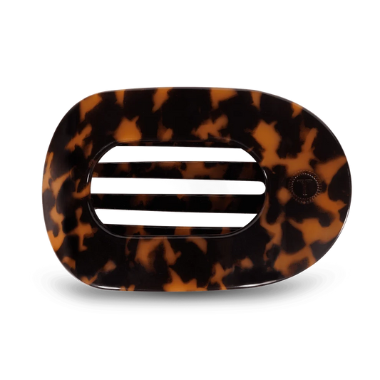 TELETIES: Tortoise Large Flat Round Hair Clip