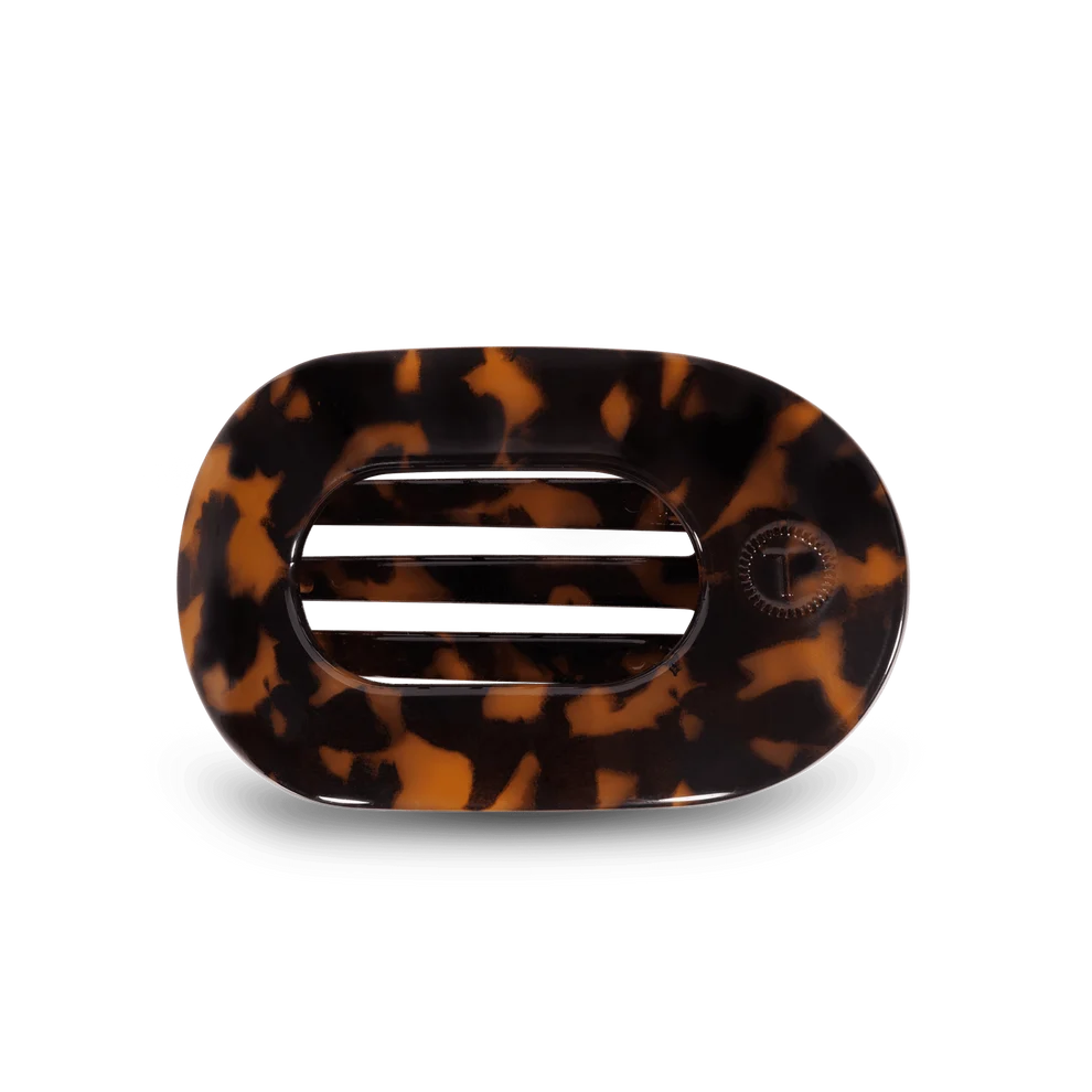 TELETIES: Tortoise Medium Flat Round Hair Clip