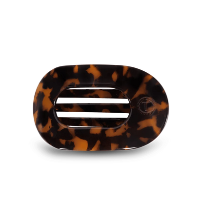 TELETIES: Tortoise Medium Flat Round Hair Clip