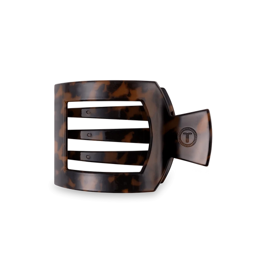 TELETIES: Tortoise Medium Flat Square Hair Clip